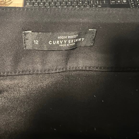 Loft Curvy Skinny High Waist Black Pants Size 12 - Picture 2 of 9